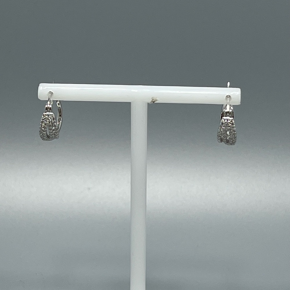 Small Sterling Silver & Cubic Zirconia Earrings